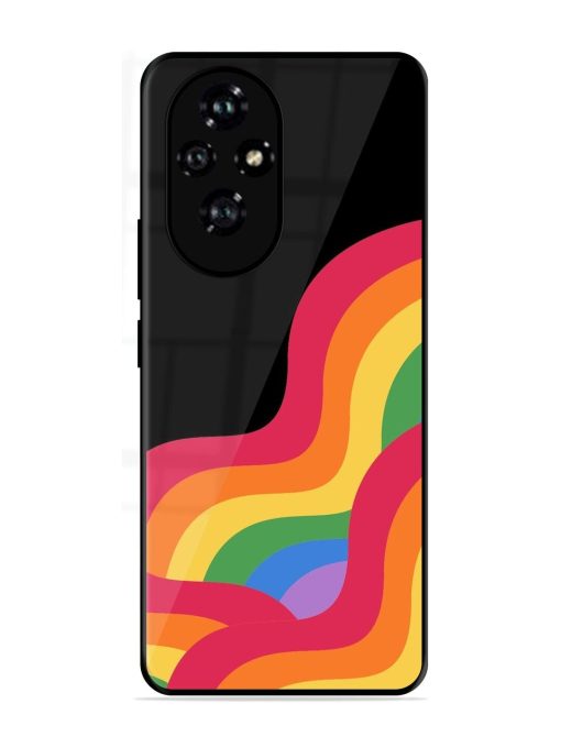 Wavy Rainbow Glossy Soft Edge Case for Honor 200 Pro (5G)