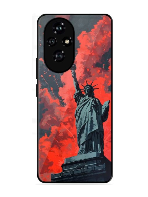 Lady Liberty'S Firework Finale Glossy Soft Edge Case for Honor 200 Pro (5G)