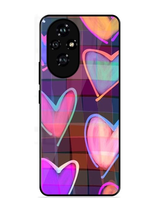 Neon Hearts Glossy Soft Edge Case for Honor 200 Pro (5G)