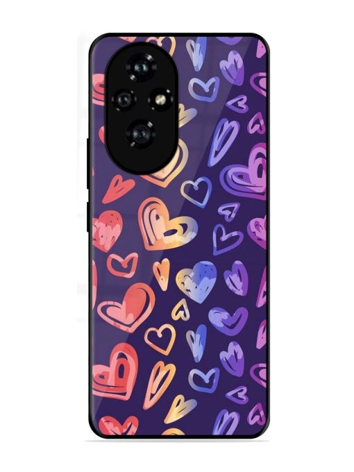 Rainbow Hearts Glossy Soft Edge Case for Honor 200 Pro (5G)