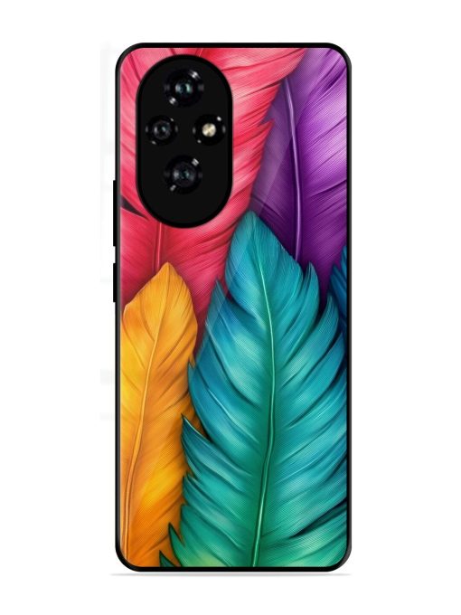 Rainbow Feathers Glossy Soft Edge Case for Honor 200 Pro (5G)