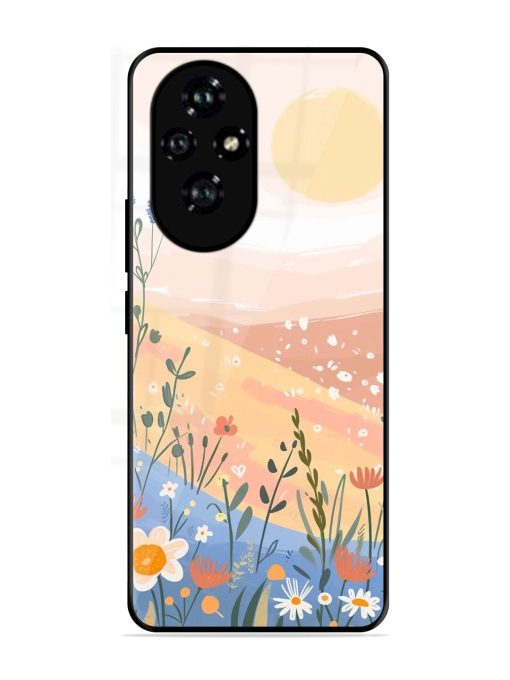 Golden Hour Blooms Glossy Soft Edge Case for Honor 200 Pro (5G)