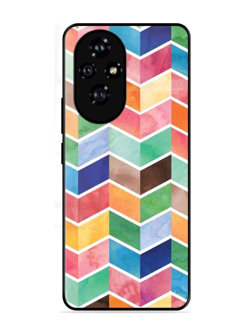 Watercolor Chevron Whimsy Glossy Soft Edge Case for Honor 200 Pro (5G)