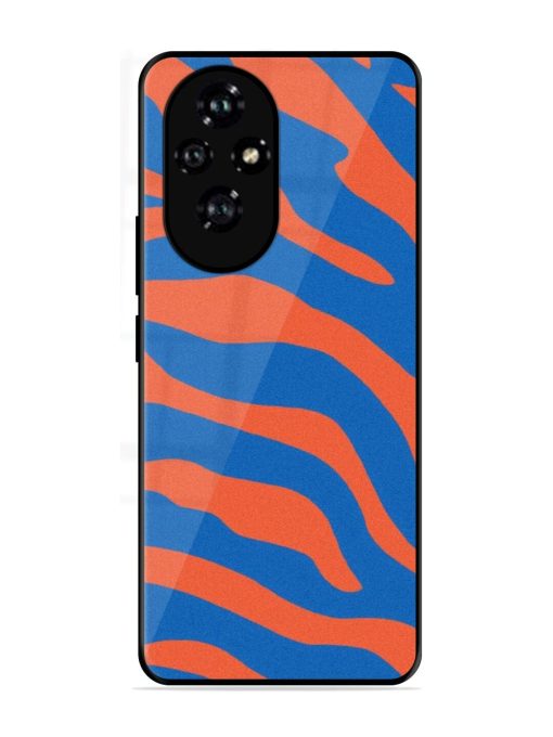 Zebra Stripes In Blue And Orange Glossy Soft Edge Case for Honor 200 Pro (5G)