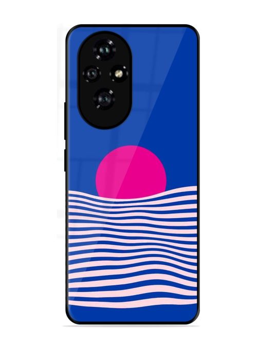 Pink Sunset Over Blue Waves Glossy Soft Edge Case for Honor 200 Pro (5G)