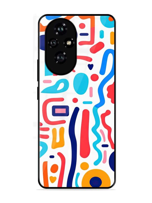Whimsical Doodle Chaos Glossy Soft Edge Case for Honor 200 Pro (5G)