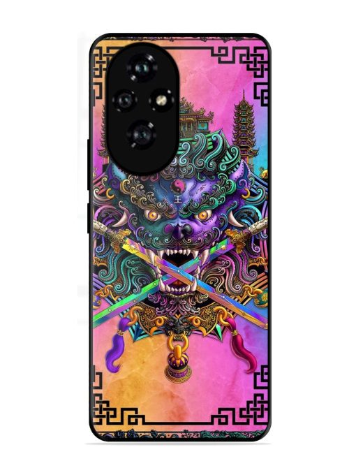 Psychedelic Fu Dog Tapestry Glossy Soft Edge Case for Honor 200 Pro (5G)