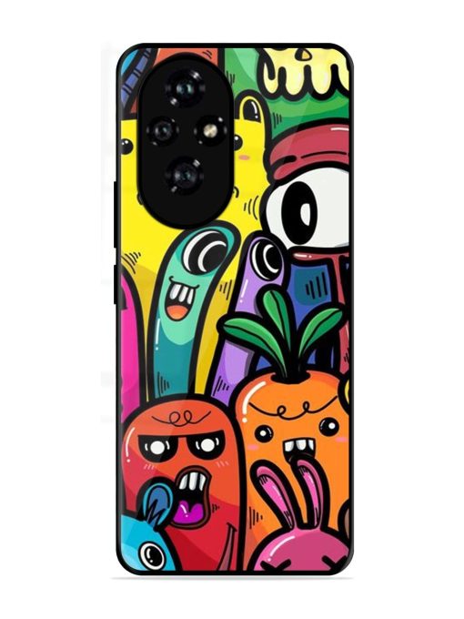 Whimsical Doodle Chaos Glossy Soft Edge Case for Honor 200 Pro (5G)