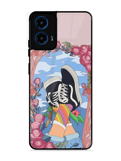 Floral Fantasy Glossy Soft Edge Case for Motorola Moto G45 (5G)