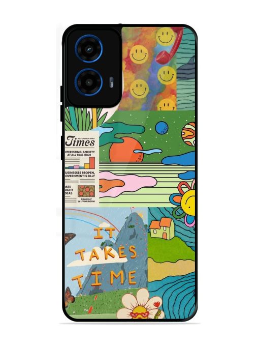 Groovy Vibes Glossy Soft Edge Case for Motorola Moto G45 (5G)