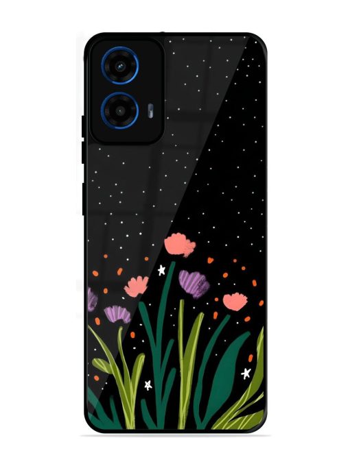 Midnight Bloom Glossy Soft Edge Case for Motorola Moto G45 (5G)