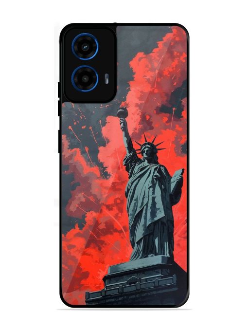 Lady Liberty'S Firework Finale Glossy Soft Edge Case for Motorola Moto G45 (5G)