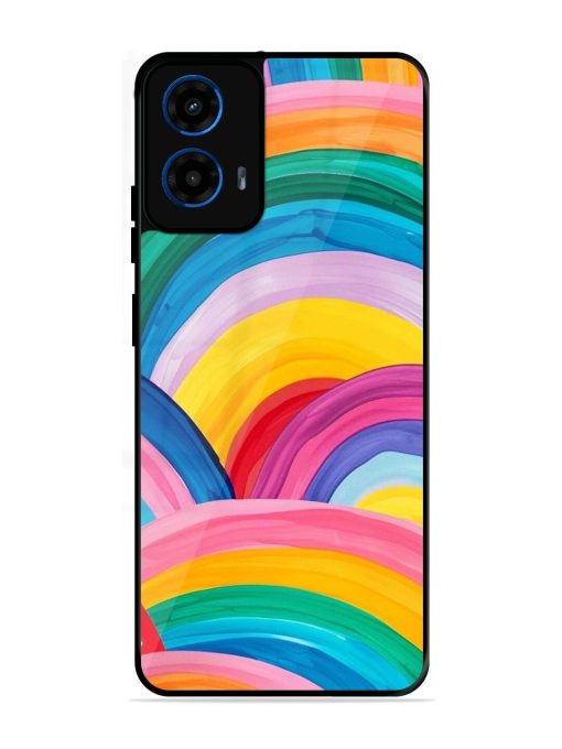 Rainbow Symphony Glossy Soft Edge Case for Motorola Moto G45 (5G)