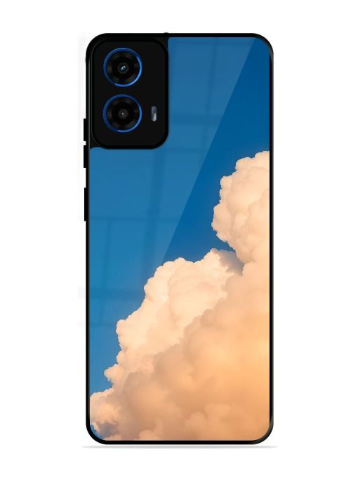 Golden Cloudscape Glossy Soft Edge Case for Motorola Moto G45 (5G)