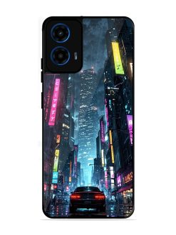 Neon Nightscape Glossy Soft Edge Case for Motorola Moto G45 (5G)