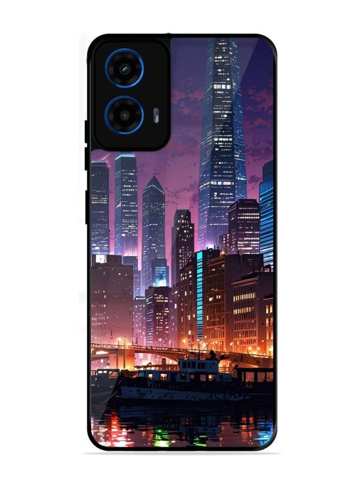 Neon Nightscape Glossy Soft Edge Case for Motorola Moto G45 (5G)