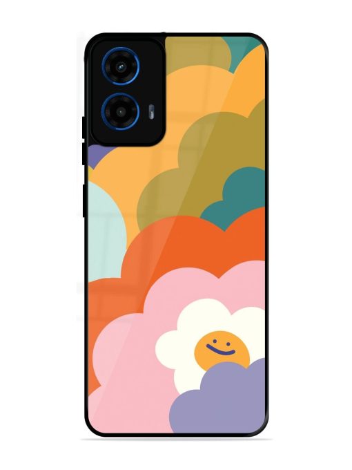 Happy Flower Power Glossy Soft Edge Case for Motorola Moto G45 (5G)