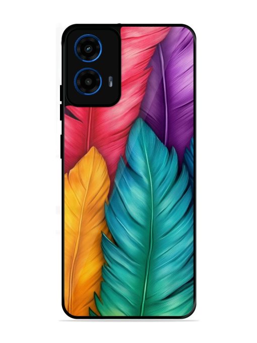 Rainbow Feathers Glossy Soft Edge Case for Motorola Moto G45 (5G)