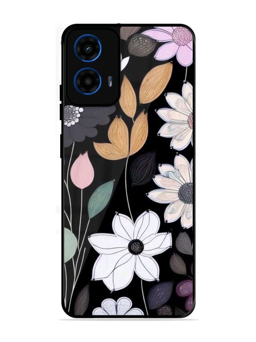 Whimsical Blooms On Black Glossy Soft Edge Case for Motorola Moto G45 (5G)