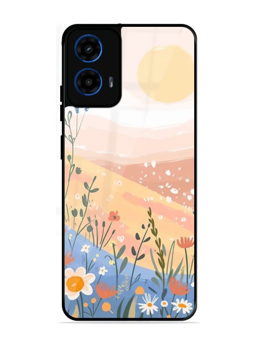 Golden Hour Blooms Glossy Soft Edge Case for Motorola Moto G45 (5G)