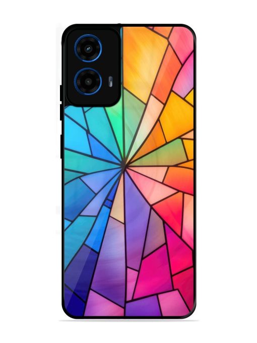 Stained Glass Kaleidoscope Of Colors Glossy Soft Edge Case for Motorola Moto G45 (5G)