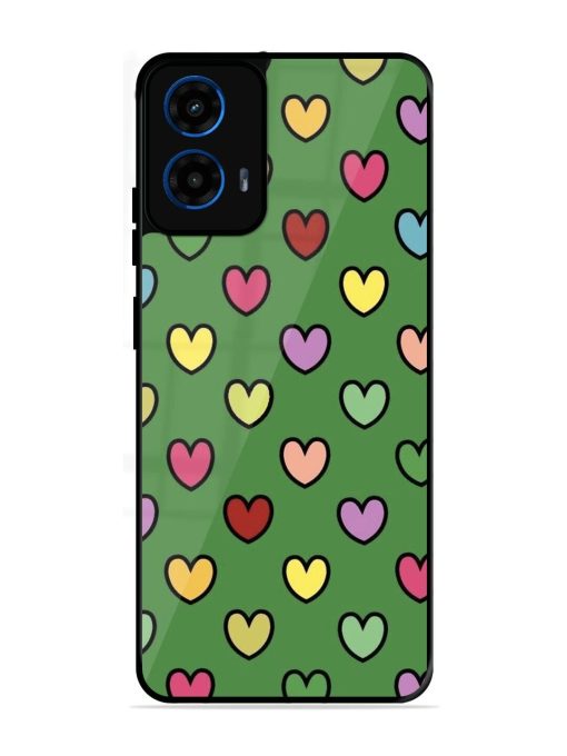 Rainbow Heart Parade Glossy Soft Edge Case for Motorola Moto G45 (5G)