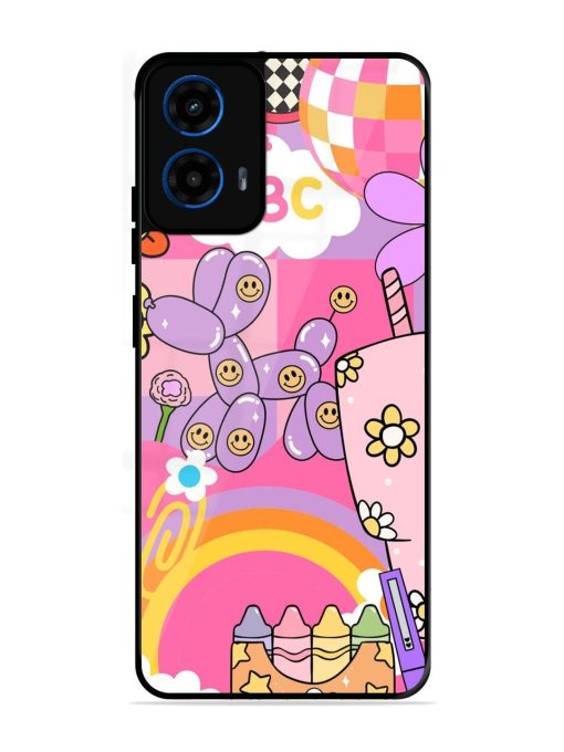 Whimsical Y2K Chaos Glossy Soft Edge Case for Motorola Moto G45 (5G)
