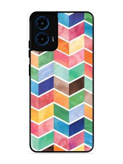 Watercolor Chevron Whimsy Glossy Soft Edge Case for Motorola Moto G45 (5G)