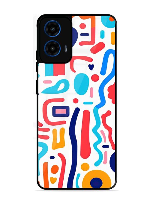 Whimsical Doodle Chaos Glossy Soft Edge Case for Motorola Moto G45 (5G)