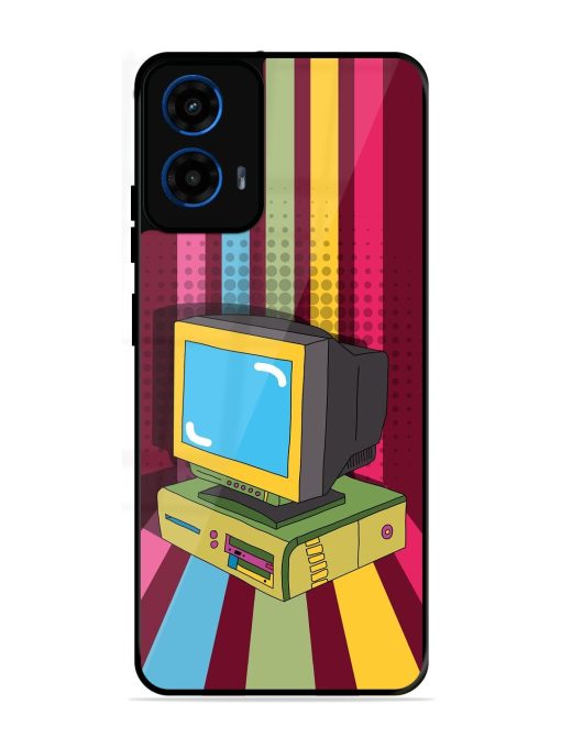 Retro Tech Vibes Glossy Soft Edge Case for Motorola Moto G45 (5G)