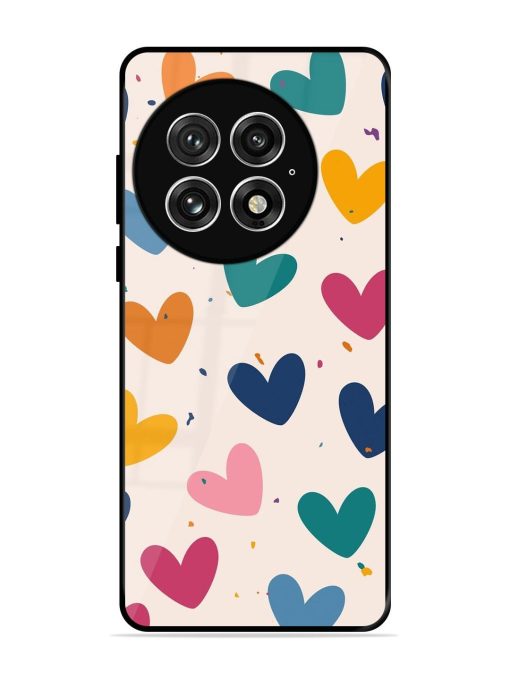 Rainbow Hearts Glossy Soft Edge Case for Oneplus 13 (5G)