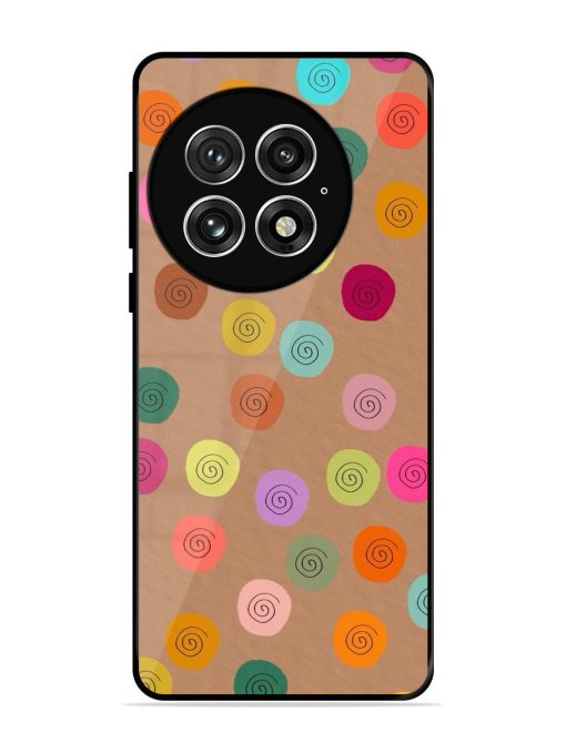 Swirly Dots On Kraft Glossy Soft Edge Case for Oneplus 13 (5G)