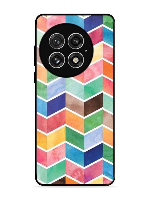 Watercolor Chevron Whimsy Glossy Soft Edge Case for Oneplus 13 (5G)