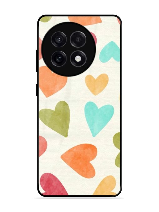 Watercolor Hearts Glossy Soft Edge Case for Oneplus 13R (5G)