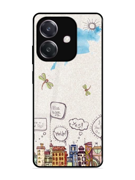 Doodle City Glossy Soft Edge Case for Oppo A3 (5G)