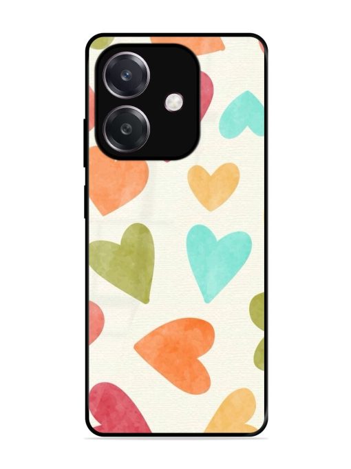 Watercolor Hearts Glossy Soft Edge Case for Oppo A3 (5G)