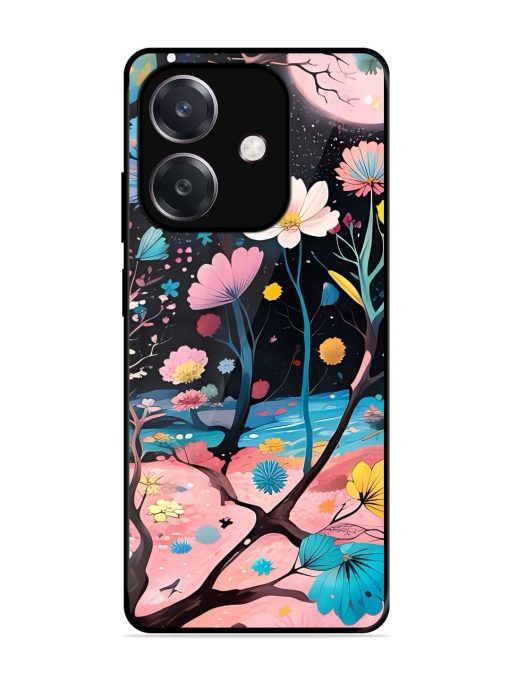 Cosmic Bloom Glossy Soft Edge Case for Oppo A3 (5G)