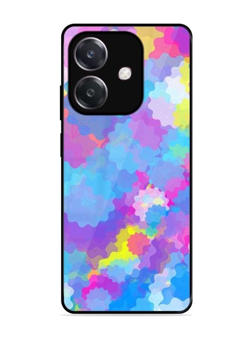 Psychedelic Cloud Burst Glossy Soft Edge Case for Oppo A3 (5G)