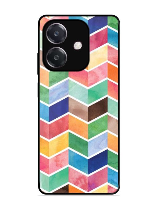 Watercolor Chevron Whimsy Glossy Soft Edge Case for Oppo A3 (5G)