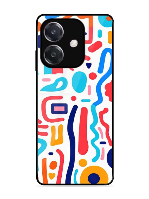 Whimsical Doodle Chaos Glossy Soft Edge Case for Oppo A3 (5G)