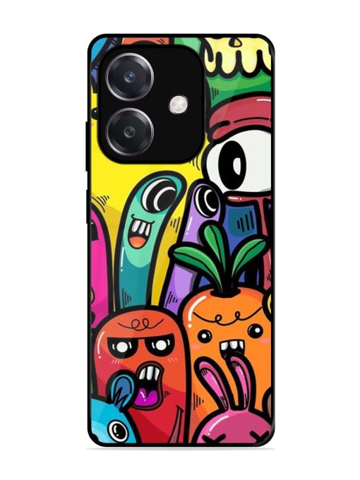 Whimsical Doodle Chaos Glossy Soft Edge Case for Oppo A3 (5G)