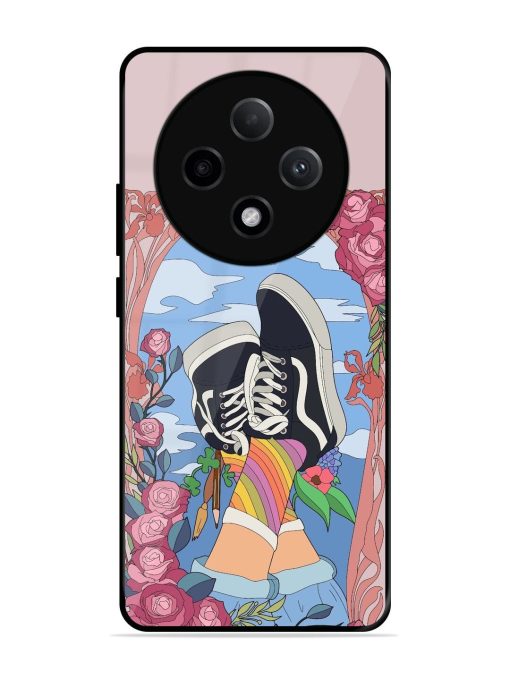 Floral Fantasy Glossy Soft Edge Case for Oppo F27 (5G)