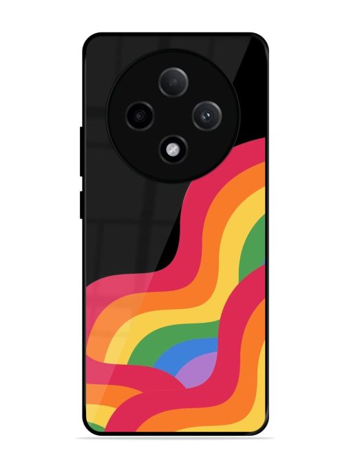 Wavy Rainbow Glossy Soft Edge Case for Oppo F27 (5G)