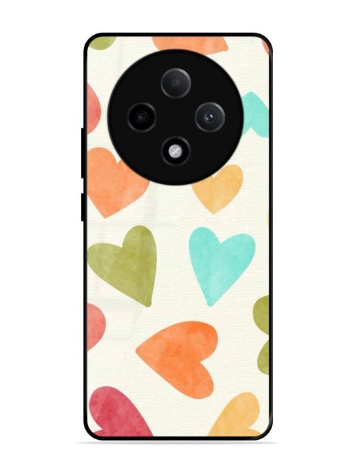 Watercolor Hearts Glossy Soft Edge Case for Oppo F27 (5G)