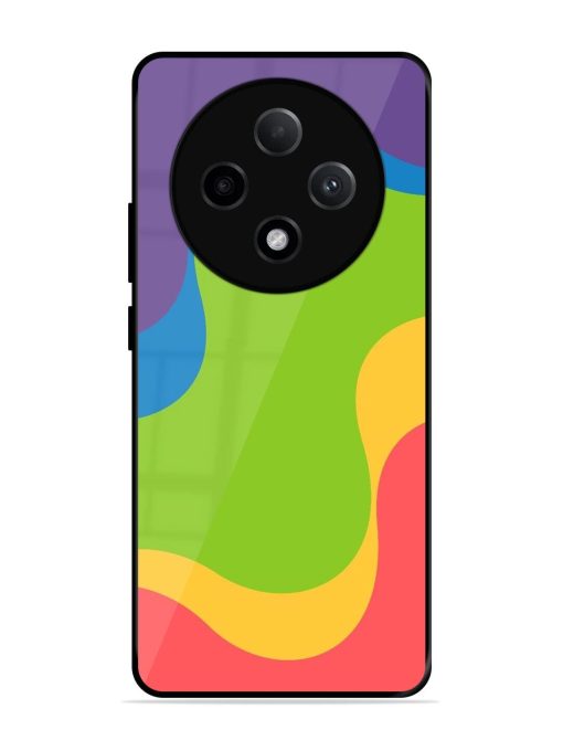 Wavy Rainbow Wonderland Glossy Soft Edge Case for Oppo F27 (5G)
