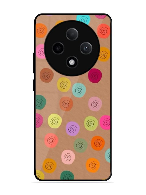 Swirly Dots On Kraft Glossy Soft Edge Case for Oppo F27 (5G)