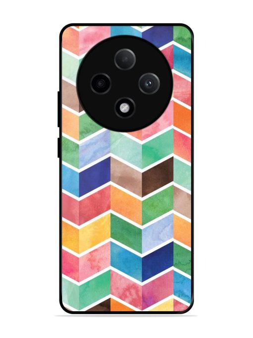 Watercolor Chevron Whimsy Glossy Soft Edge Case for Oppo F27 (5G)