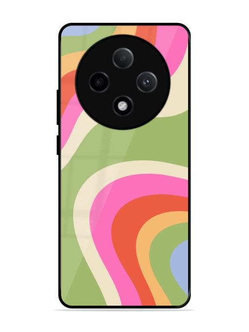 Wavy Rainbow Wonderland Glossy Soft Edge Case for Oppo F27 (5G)
