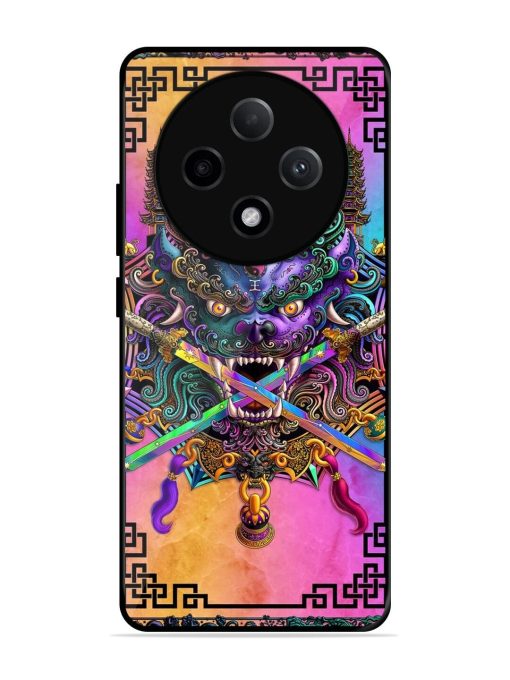 Psychedelic Fu Dog Tapestry Glossy Soft Edge Case for Oppo F27 (5G)
