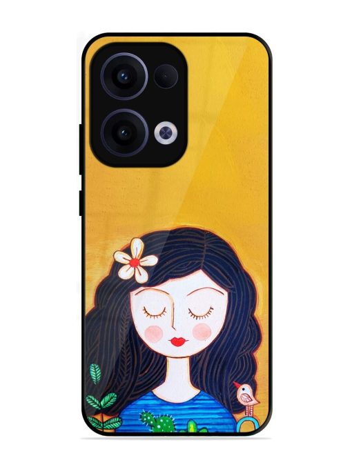 Girl Illustration Glossy Soft Edge Case for Oppo Reno 13 (5G)